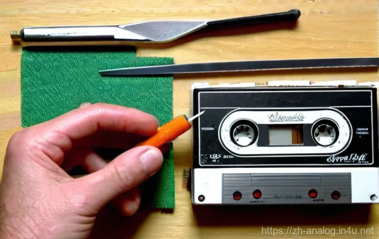 아날로그 기기 수리 - **Prompt: The Vintage Diagnosis - Buzz and Hiss**

    "A focused, middle-aged male hobbyist, wearin...