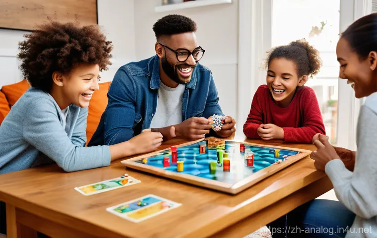 아날로그 게임 추천 - "A diverse group of friends and family, ranging from young adults to older children (ages 8-12), are...