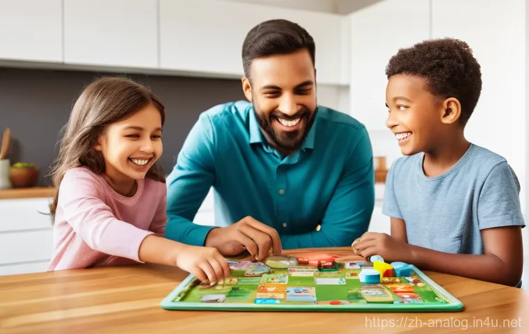 아날로그 게임 추천 - "A diverse group of friends and family, ranging from young adults to older children (ages 8-12), are...