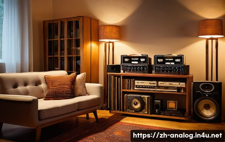 아날로그 레코딩 스튜디오 - **Prompt:** A cozy and warmly lit listening room with a young adult (male, 20s), dressed in casual b...