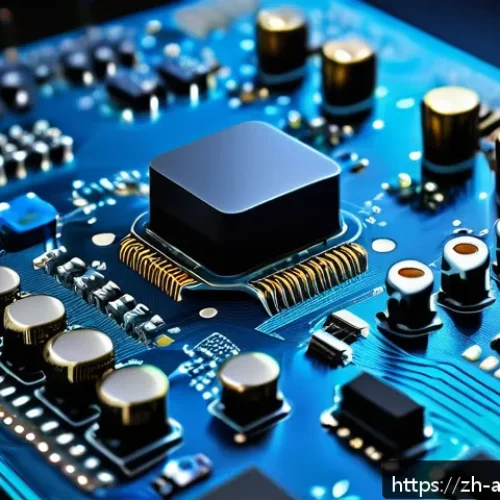 아날로그 전자기기 - A detailed close-up illustration of a high-precision analog circuit board featuring multiple operati...